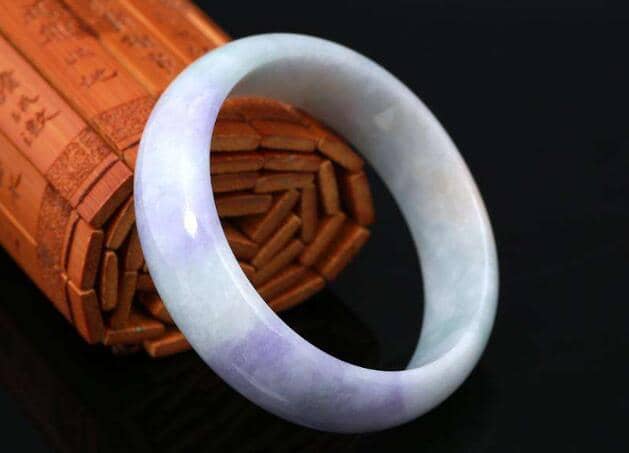 糯种紫罗兰翡翠手镯