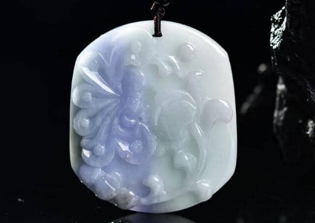 糯种紫罗兰翡翠挂件 糯种紫罗兰翡翠挂件