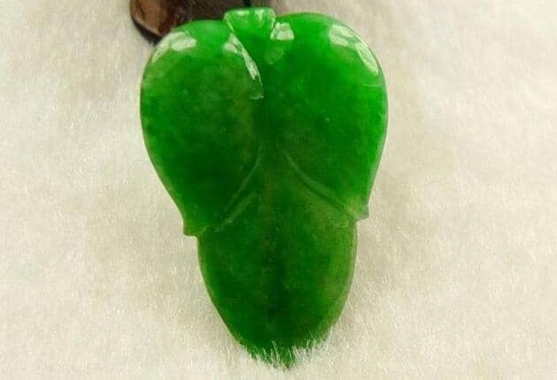 A货翡翠树叶吊坠