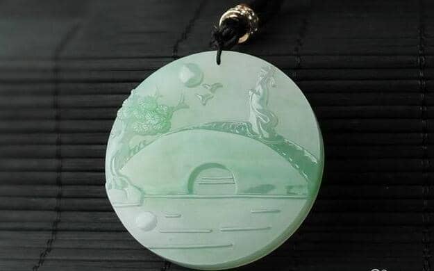 冰种翡翠山水牌 冰种翡翠山水牌